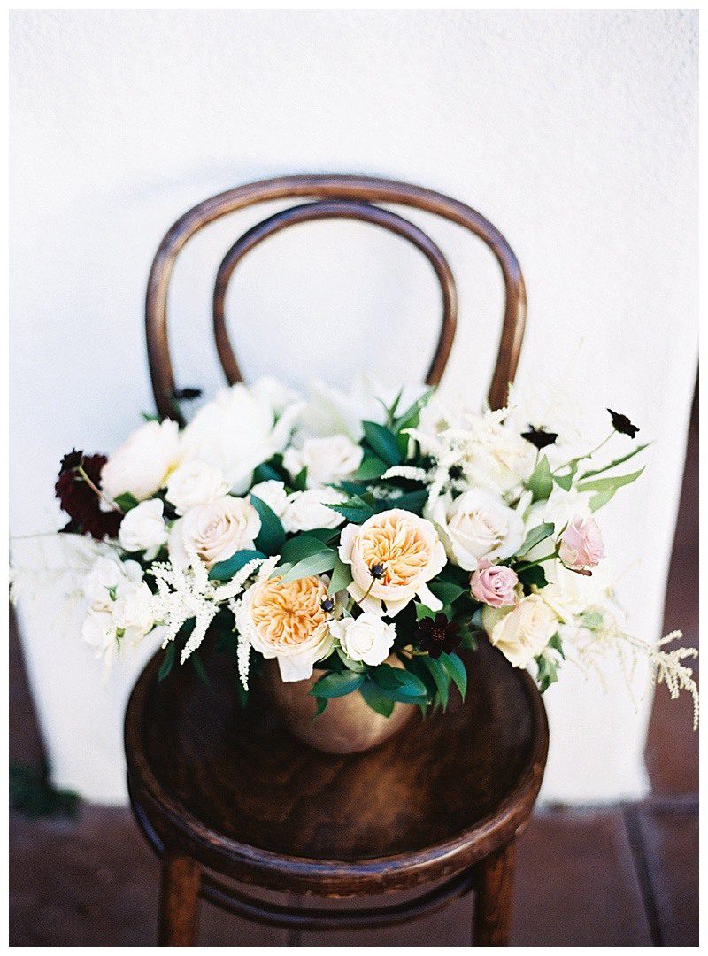 Gardner rose centerpiece. Garden wedding. flowers by Plenty of Petals, a La Jolla wedding florist. Fine Art wedding Photography.