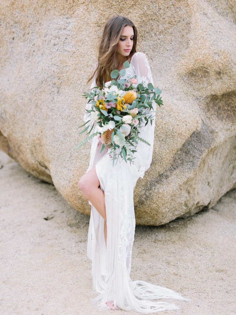 Joshua Tree wedding inspiration. Desert wedding inspiration. RomaBea Photography. Flowers: Plenty of Petals San Diego wedding florist