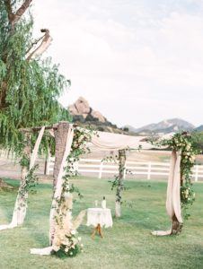 Chuppah inspiration, pampas grass. Calamigos Ranch wedding. Plenty of Petals florals. The Grovers Photography.
